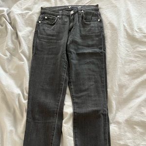 7 High Waisted Ankle Gwenevere. Gray straight. Size 26, inseam 25”
